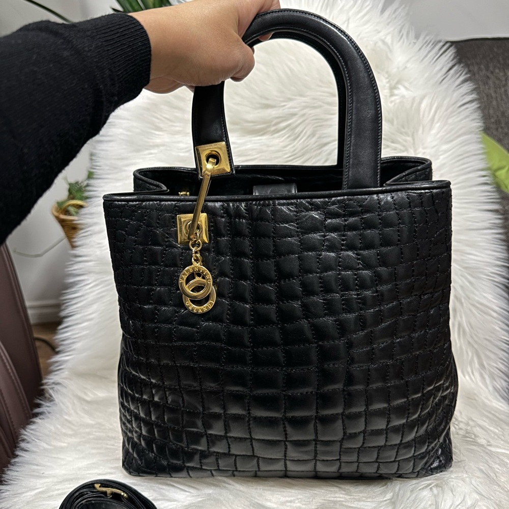 Authentic Valentino Orlandi Quilted Leather Bag Made in Italy